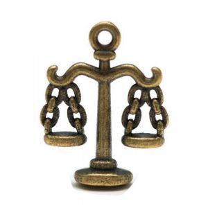 Zawieszka metalowa Charms ScrapBerry's Waga Brąz, 24mm